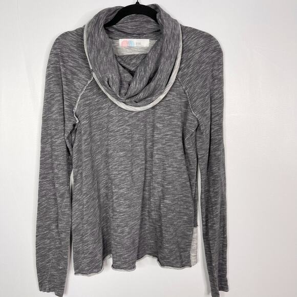 Free People Beach One Size Gray Heather Cowl Neck CocoonLong Sleeve Top Tunic OS - Picture 1 of 9